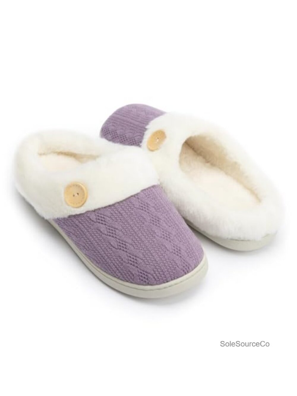 Women's Warm Comfy Memory Foam House Slippers Knitted Faux Fur Lined Anti-Skid